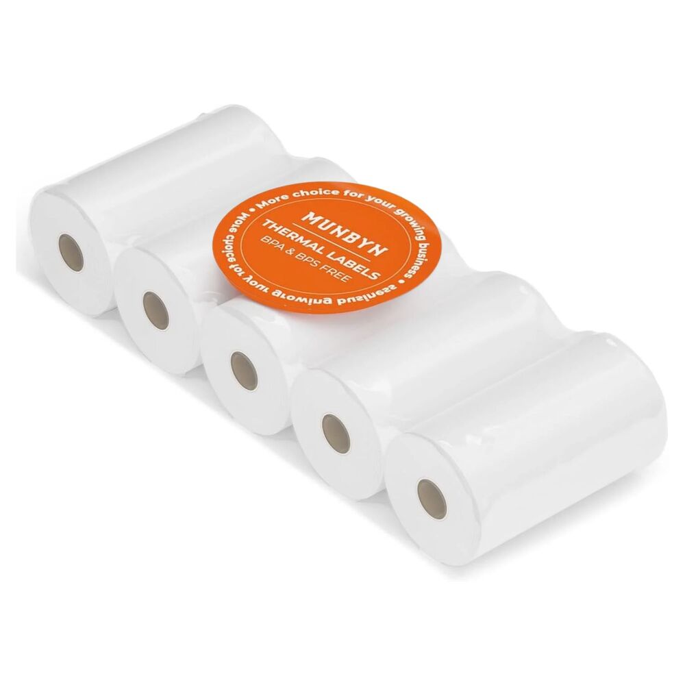 MUNBYN 2 1/4" X 50' Thermal Receipt Paper (5 Rolls), 58Mm Mini Thermal POS